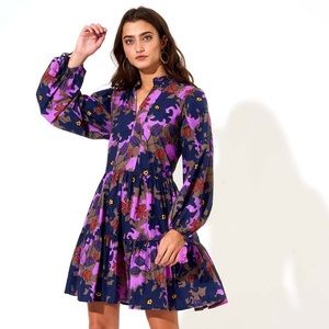 Oliphant Design Long Sleeve Yoke Dress, size Med
